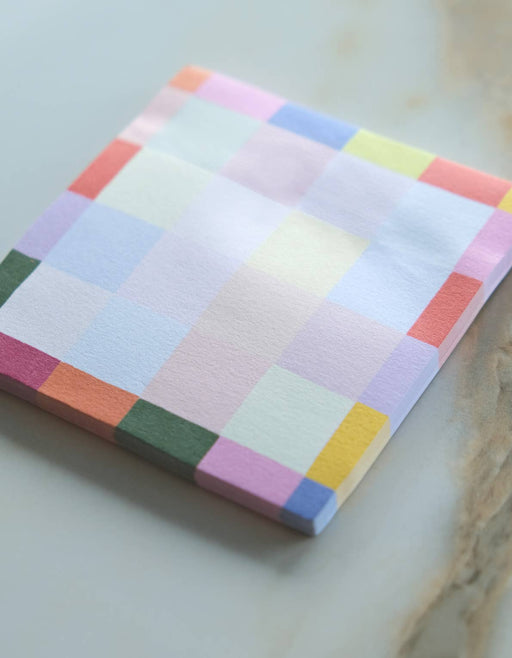 Die - Cut Sticky Notepad | Rainbow Checks - Art Department LLC