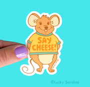 Say Cheese Mouse Vinyl Sticker - Art Department LLC