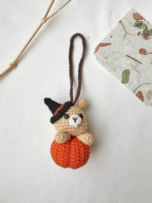 Halloween Crochet Car Hanger & Keychain Jack O Lantern, Grim Reaper - Art Department LLC