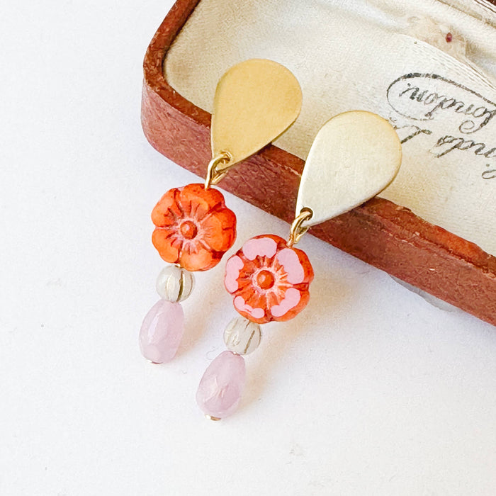 Romantic Flower Stud Earrings with Boho Charm - Art Department LLC
