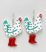 Hen Wearing Boots Earrings - Art Department LLC