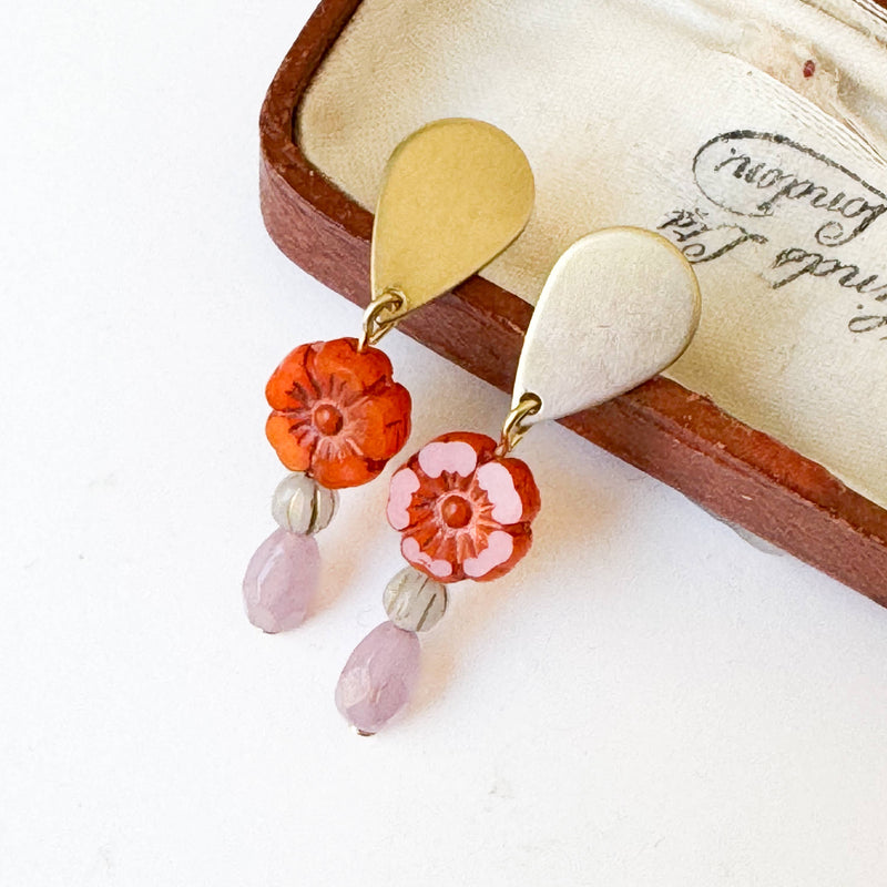 Romantic Flower Stud Earrings with Boho Charm - Art Department LLC