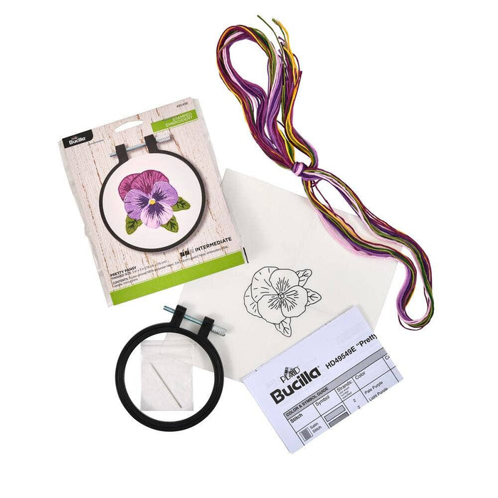 Embroidery Kit - Pretty Pansy - Art Department LLC