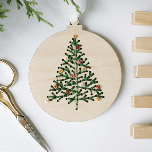 Christmas Tree Ornament Embroidery DIY Kit - Art Department LLC
