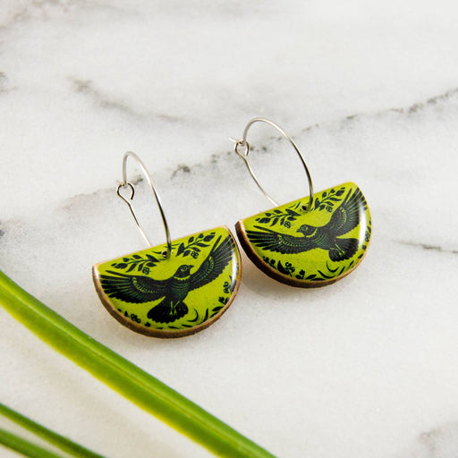 Citron Raven Hoop Earrings - Art Department LLC