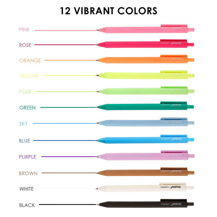 Retractable Colorflow Acrylic Gel Pen Set of 12 - Art Department LLC