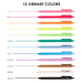 Retractable Colorflow Acrylic Gel Pen Set of 12 - Art Department LLC