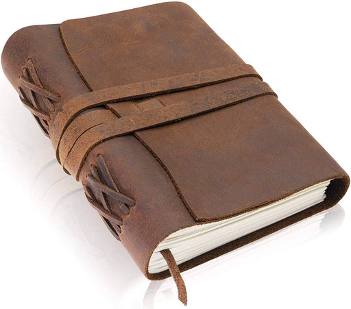 Rustic Handmade Leather Bound Journal (8x6") - Art Department LLC