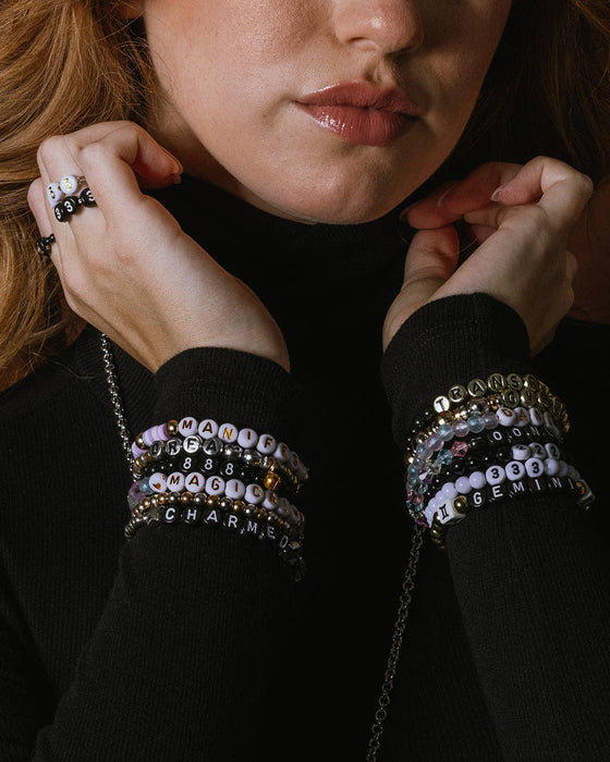 MAGICAL Metallic Gold Letters & Crystals Bead Jar - Art Department LLC