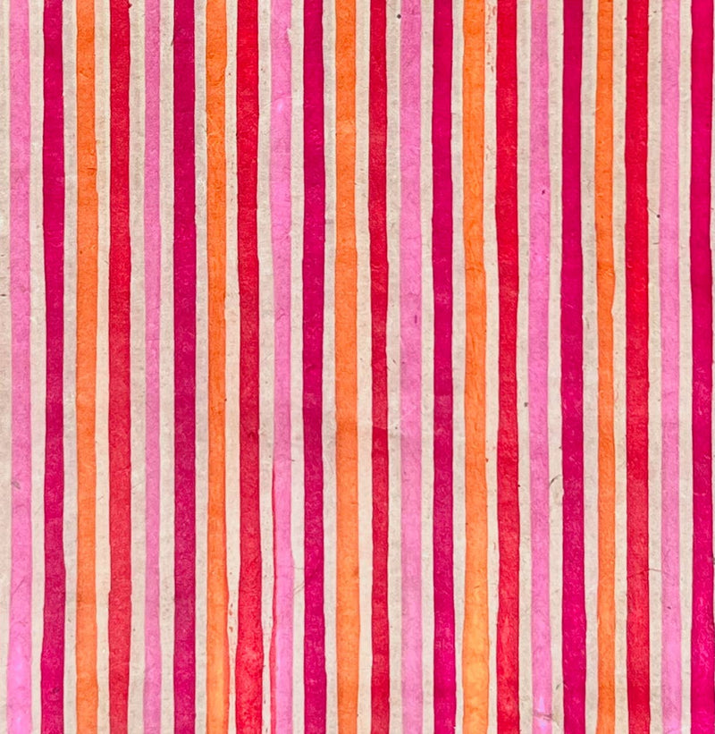 Batik Multi Stripes, Pink/Orange/Red - Art Department LLC