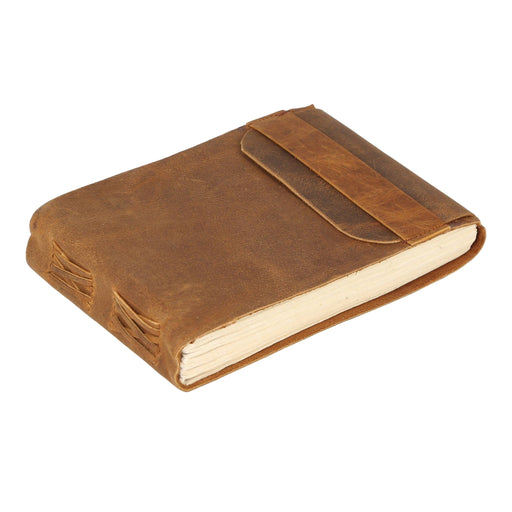 Rustic Brown Leather Journal with Handmade White Paper - Art Department LLC