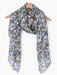 Marie Lightweight Scarf - Grey, Floral Foil - Art Department LLC