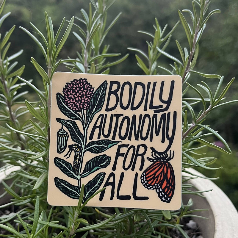Bodily Autonomy For All Sticker | matte vinyl butterfly - Art Department LLC