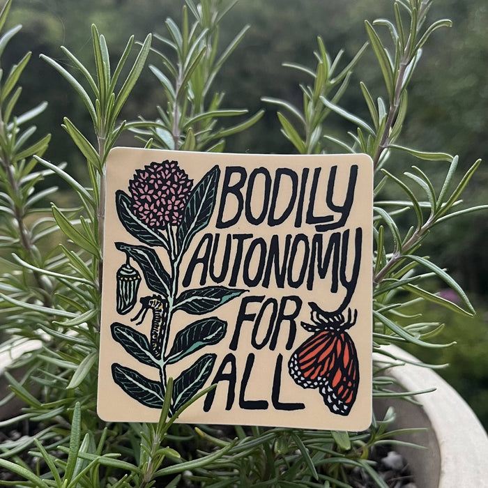 Bodily Autonomy For All Sticker | matte vinyl butterfly
