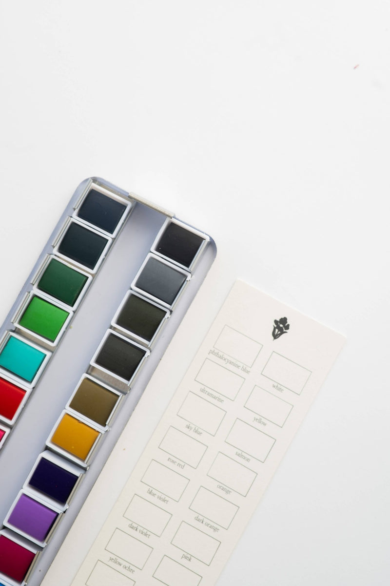 24 Color Watercolor Paint Palette - Art Department LLC