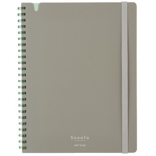 Kokuyo Sooofa Soft Ring Notebook - A5, warm gray