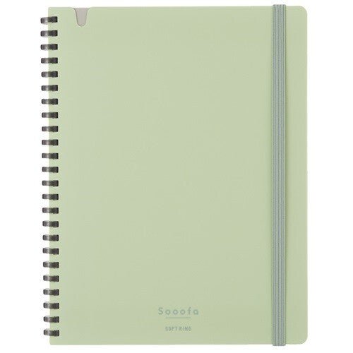 Kokuyo Sooofa Soft Ring Notebook - A5, green