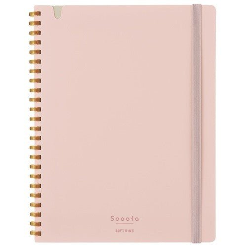 Kokuyo Sooofa Soft Ring Notebook - A5, pink