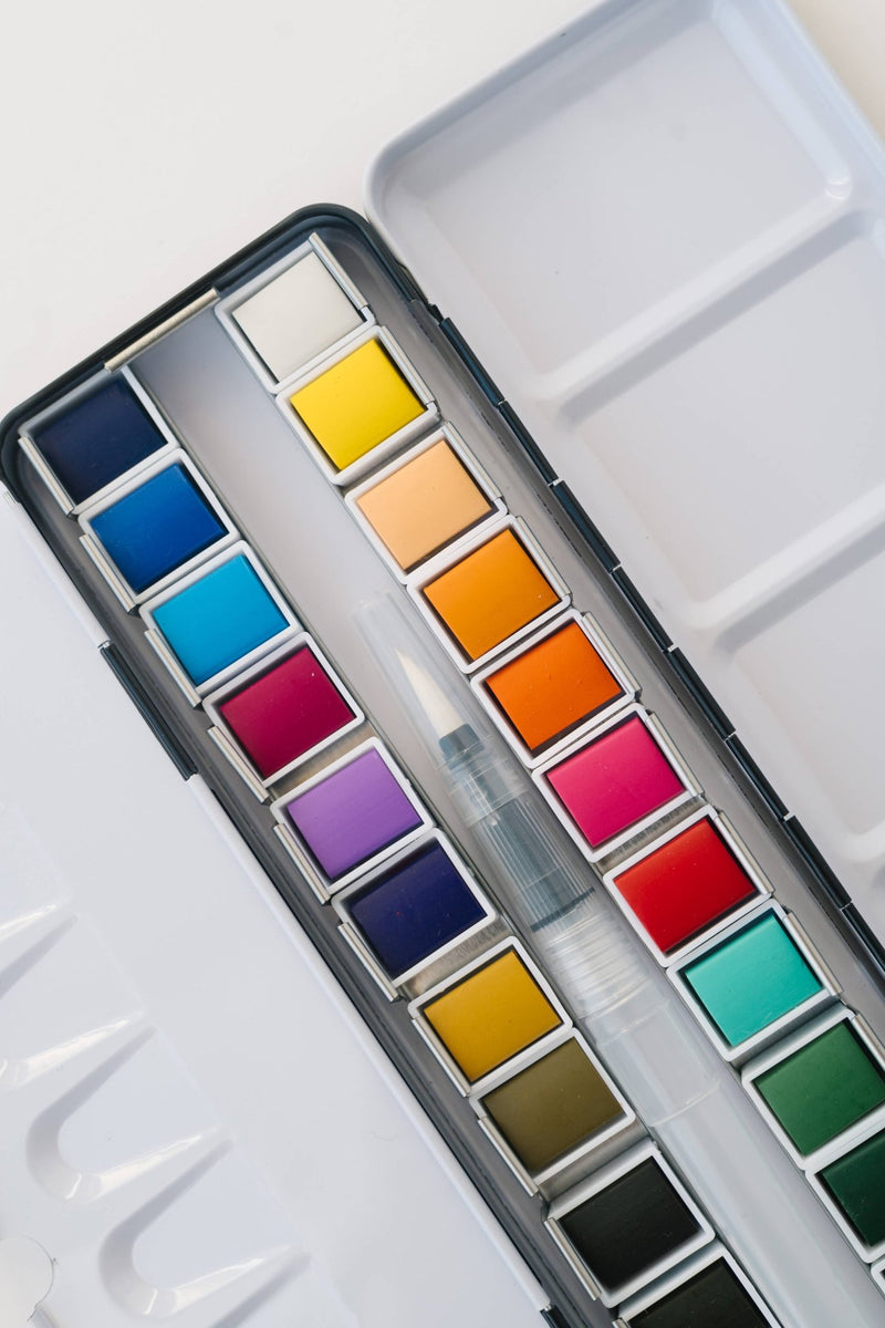 24 Color Watercolor Paint Palette - Art Department LLC