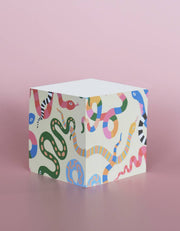 Sticky Note Cube | Colorful Snakes - Art Department LLC