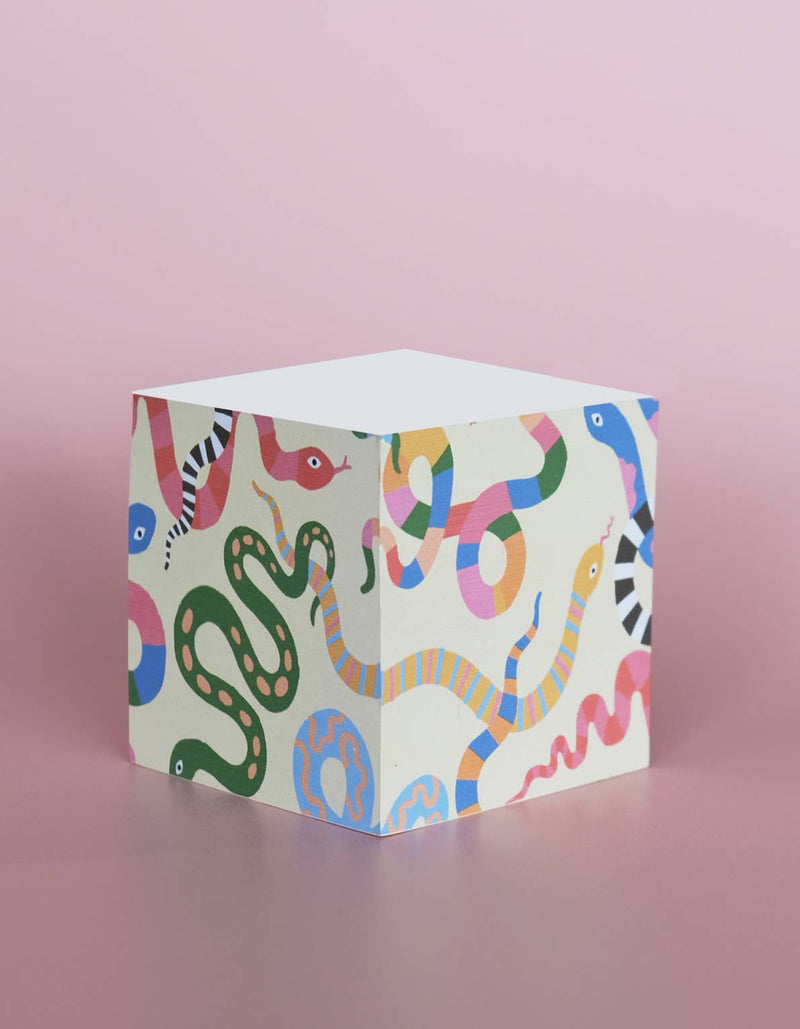 Sticky Note Cube | Colorful Snakes - Art Department LLC