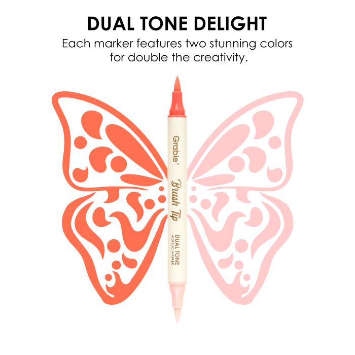 Dual Tone Brush Tip Acrylic Paint Markers - Set of 36 - Art Department LLC