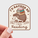 'I'd Rather Be Reading' Hedgehog Sticker - Art Department LLC