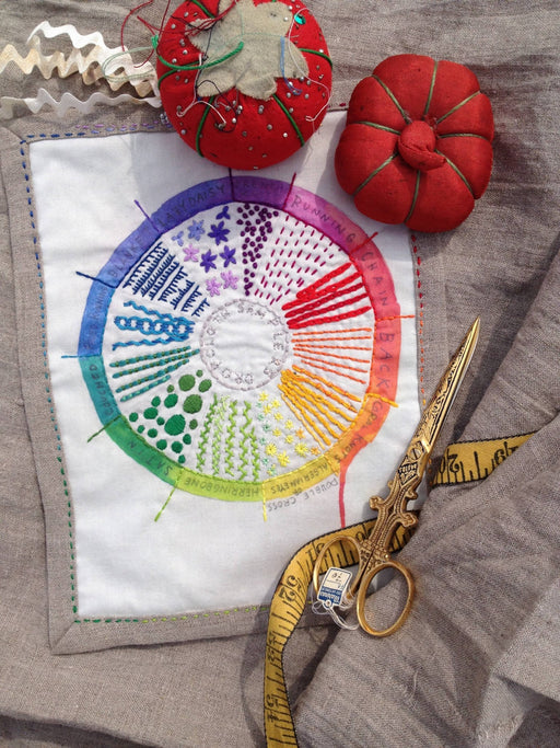 Color Wheel Embroidery Sampler - Art Department LLC