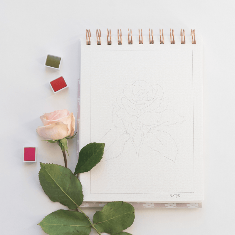 Flowers watercolor workbook - Art Department LLC