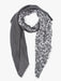 Flora Lightweight Scarf - Black, Indian Floral - Art Department LLC