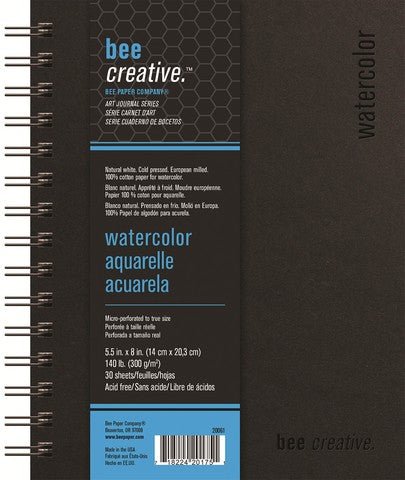 Bee Creative Watercolor Art Journal, 35 Sheet Wire Bound - Art Department LLC