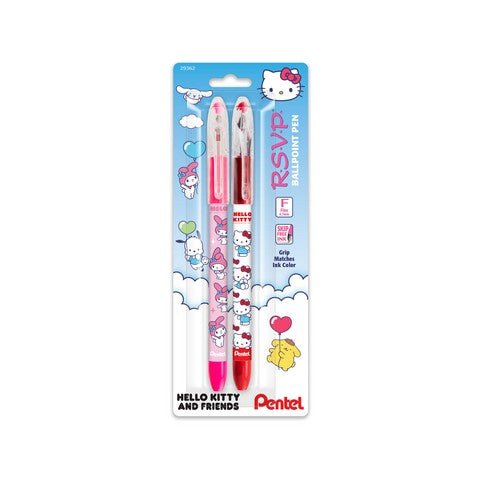 Hello Kitty RSVP Ballpoint Pen .7mm Assorted 2pk - Art Department LLC
