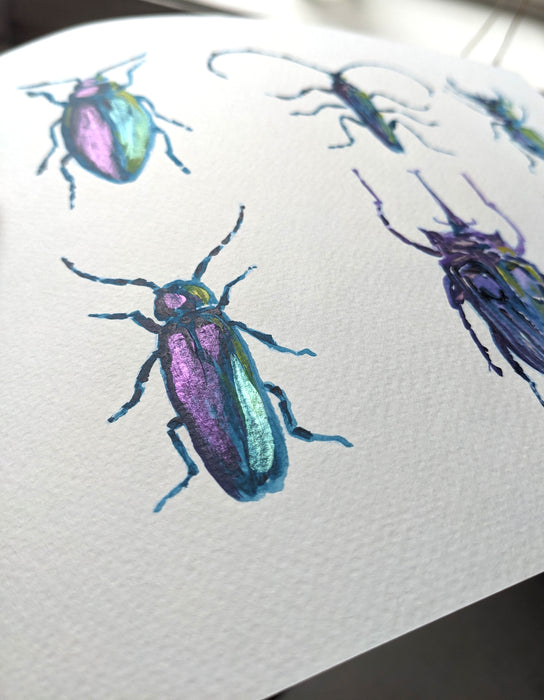 Art Lab Inspired Acrylic- Metallic Beetles Experience