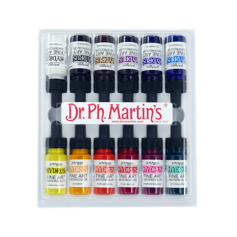 Hydrus Fine Art Watercolor Sets, 12 - Color .5 oz. - Art Department LLC