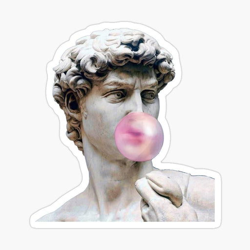 David with bubble gum Vinyl Sticker