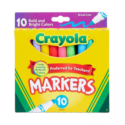 Crayola 10ct Washable Markers Broad Line - Bold & Bright - Art Department LLC