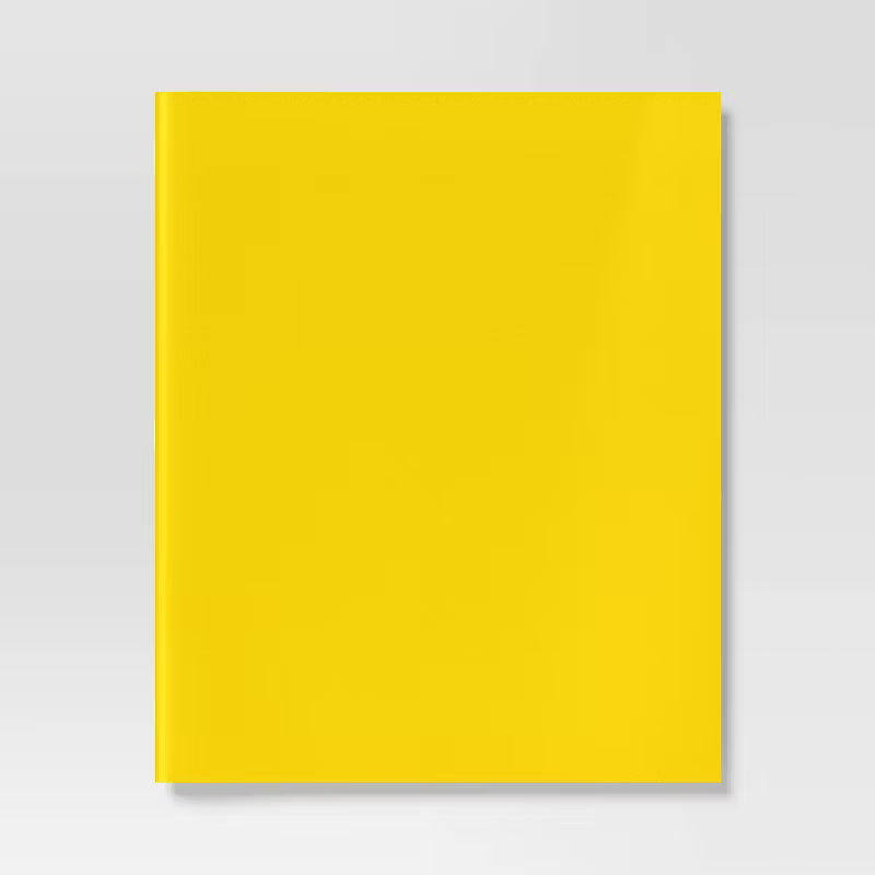 Letter Size 2-Pocket Paper Folder, yellow