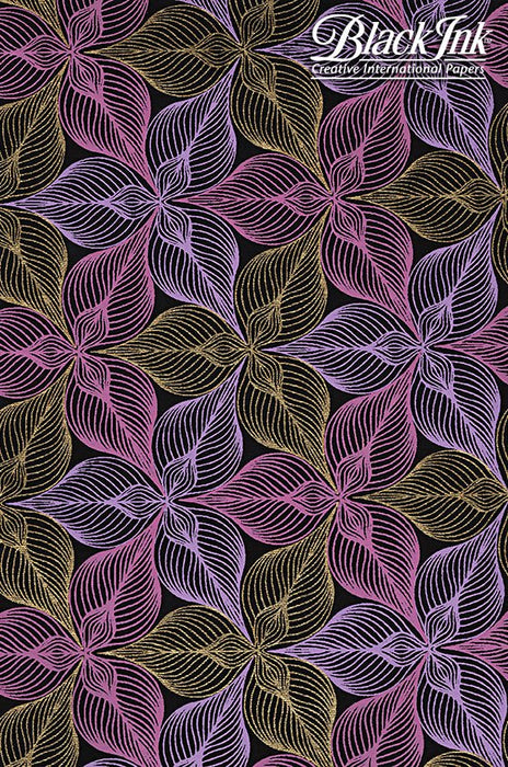 Black Ink Handmade Screenprinted Decorative Paper - Art Department LLC