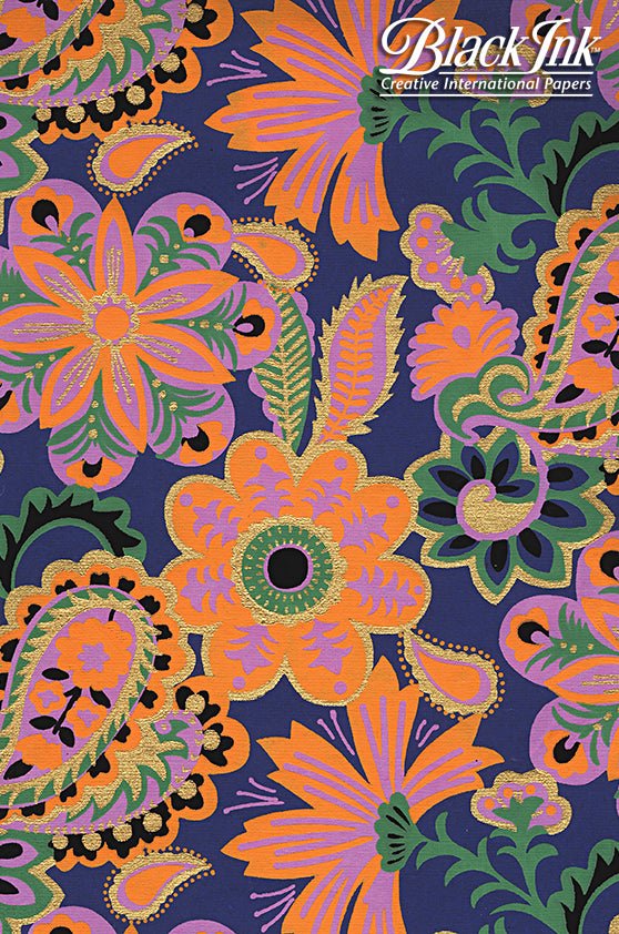 Black Ink Handmade Screenprinted Decorative Paper - Art Department LLC