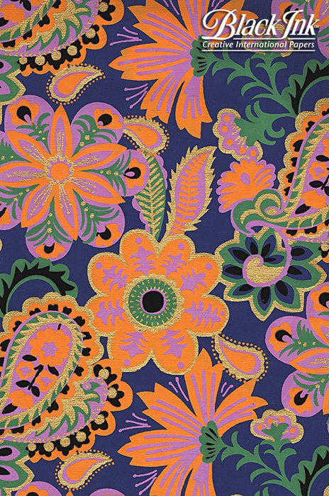Black Ink Handmade Screenprinted Decorative Paper - Art Department LLC