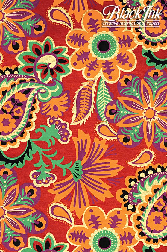 Black Ink Handmade Screenprinted Decorative Paper - Art Department LLC