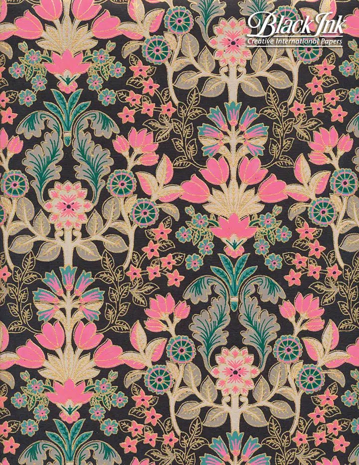 Black Ink Handmade Screenprinted Decorative Paper - Art Department LLC