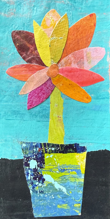 Curious Untamed Blooms in Collage