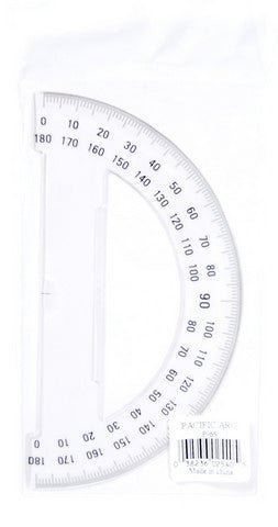 Pro Art Protractor 180 Degree 8" Clear - Art Department LLC