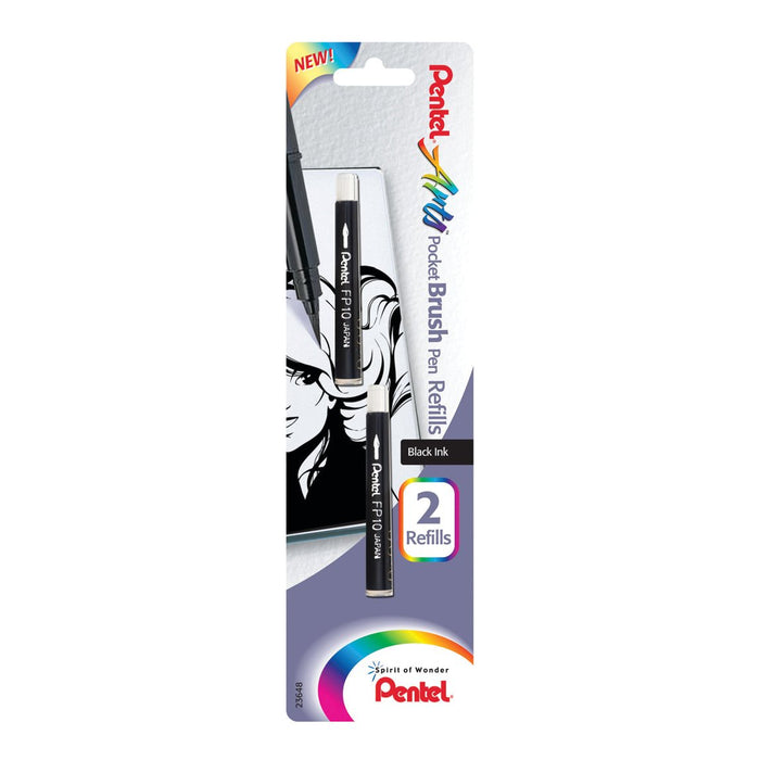 Stylo pinceau Pentel Pocket Brush avec 4 cartouches Noir Stylo pinceau Pentel Pocket Brush avec 4 cartouches Noir