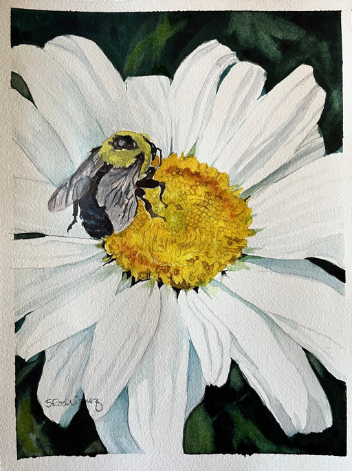 Watercolor Realism: Daisy and Bumble Bee - Art Department LLC