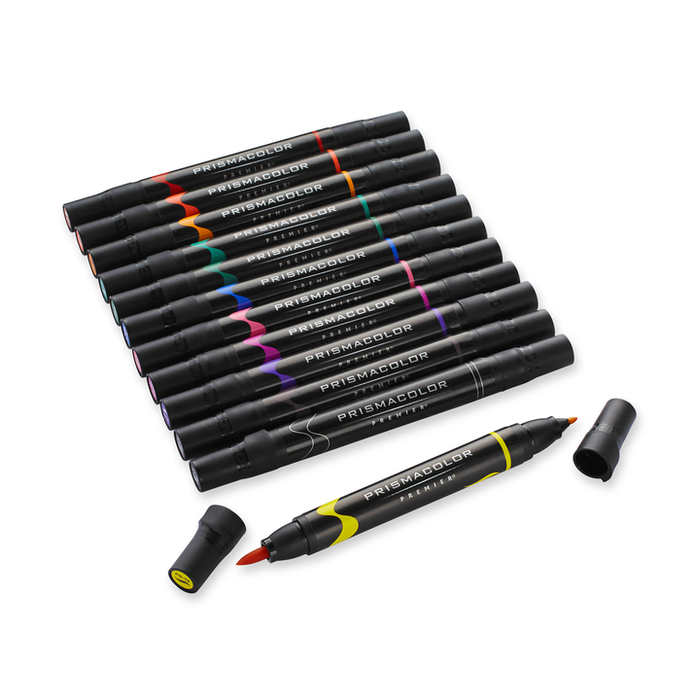 Prismacolor Premier Art Marker 12-Marker Brush Tip Set - Primary Colors