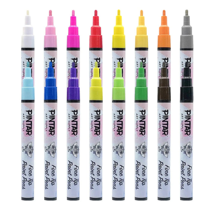 PINTAR Premium Acrylic Paint Pens - 1mm Fine Tip Pens(16 colours) - Art Department LLC