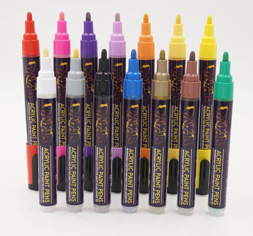 Pintar Acrylic Paint Markers - 14 Pack With 5 mm Tips - Art Department LLC