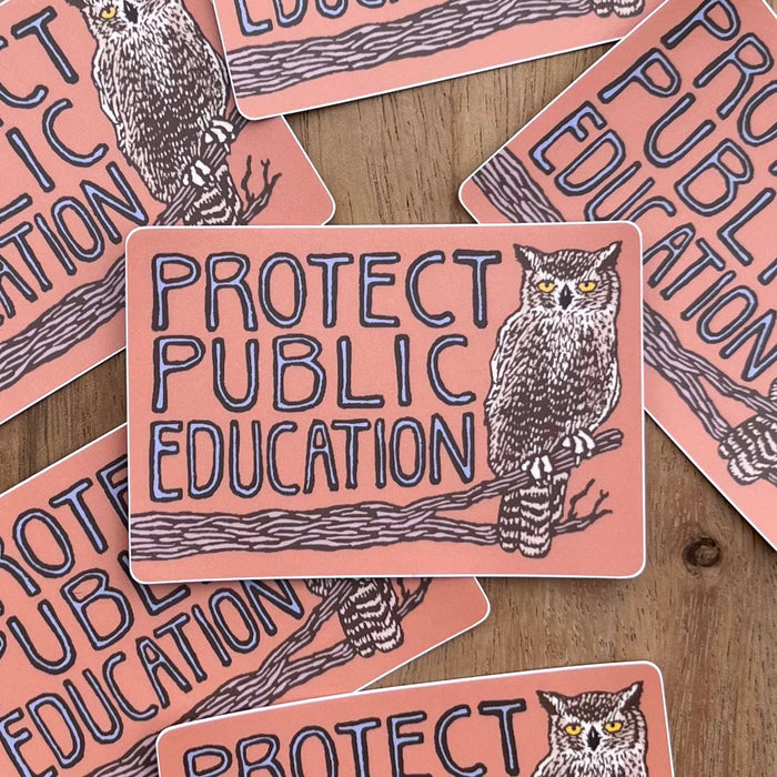 Protect Public Education Sticker | matte vinyl owl